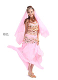 4pcs Set Performance Belly Dance Costume Bollywood Costume Indian Dress Egypt Bellydance Dress Womens Belly Dancing Costume