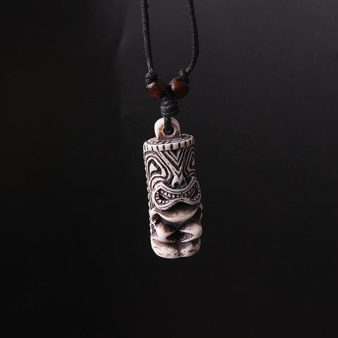Men's Totem Necklace Wax Cord Tied Antient Egypt Male Pendant
