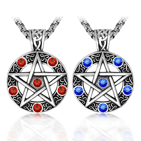 WITH RANDOM Gift Chain Ancient Egypt Red Blue Pentacle pentagram stainless steel pendant fine jewelry STP-5003