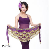 328 Coin Professional Belly Dance Hip Chiffon Skirt Scarf Wrap Belt Golden Coins Egypt Nile Style 9 Colors Dancing Accessories