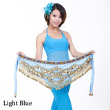 328 Coin Professional Belly Dance Hip Chiffon Skirt Scarf Wrap Belt Golden Coins Egypt Nile Style 9 Colors Dancing Accessories
