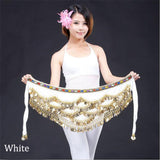 328 Coin Professional Belly Dance Hip Chiffon Skirt Scarf Wrap Belt Golden Coins Egypt Nile Style 9 Colors Dancing Accessories