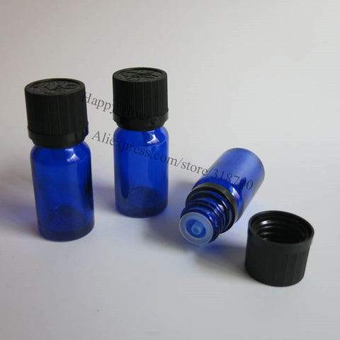 Bottles 360 pcs, 10ml Glass Essential Oil Bottle With Tamper Evident Child Proof Cap, 1/3oz Cobalt Blue Cosmetic Packaging