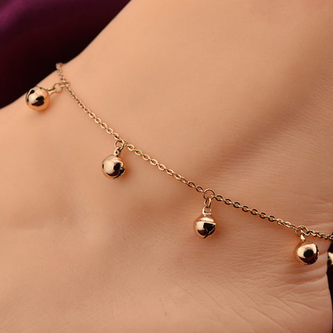 YUN RUO Rose Gold Color Little Bells Anklet Titanium Steel Fashion Fine Jewelry Valentine Birthday Gift Free Shipping Never Fade